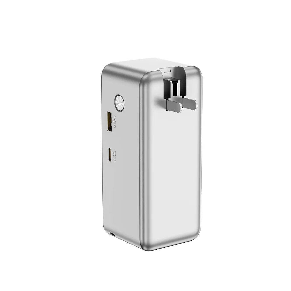 фото Внешний аккумулятор WiWU Mega 15000mAh 67W USB/Type-C/адаптер/кабель Type-C (PM501) (серебристый)