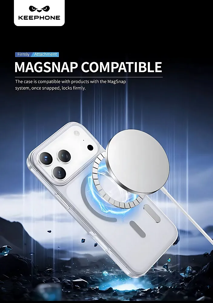 фото Чехол-накладка Keephone X-Crystal MagSafe для Apple iPhone 17 Pro Max пластиковый (прозрачный)