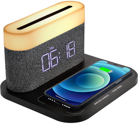 Ночник с беспроводной зарядкой и будильником Xiaomi VFZ Led Lamp Wireless Charger (C-WCLL-C02) (черный)