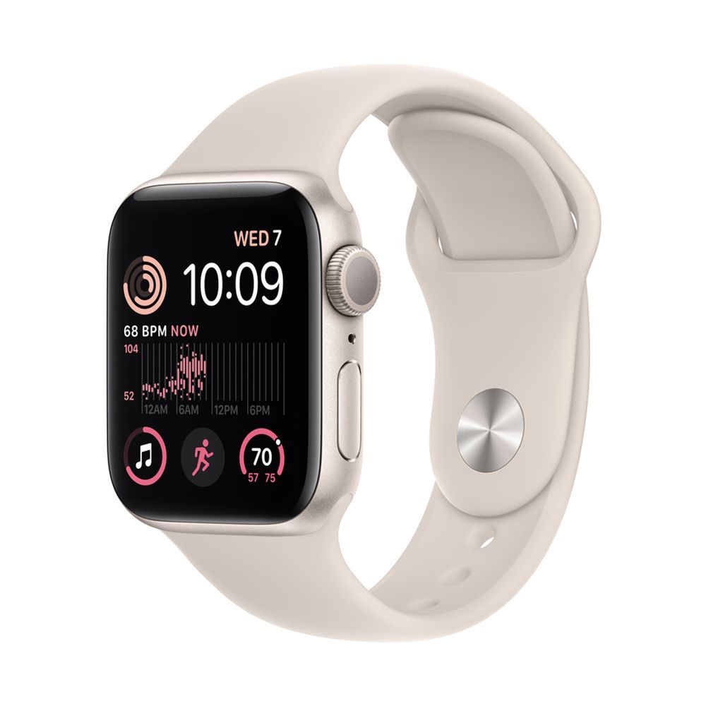 Apple Watch SE Gen 2 44mm (GPS) Starlight Aluminum Case with Starlight Sport Band (M/L)