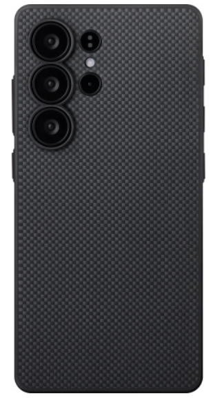 Чехол PITAKA PinButton Case для Samsung Galaxy S25 Ultra карбоновый (арамид) черно-серый шахматное плетение
