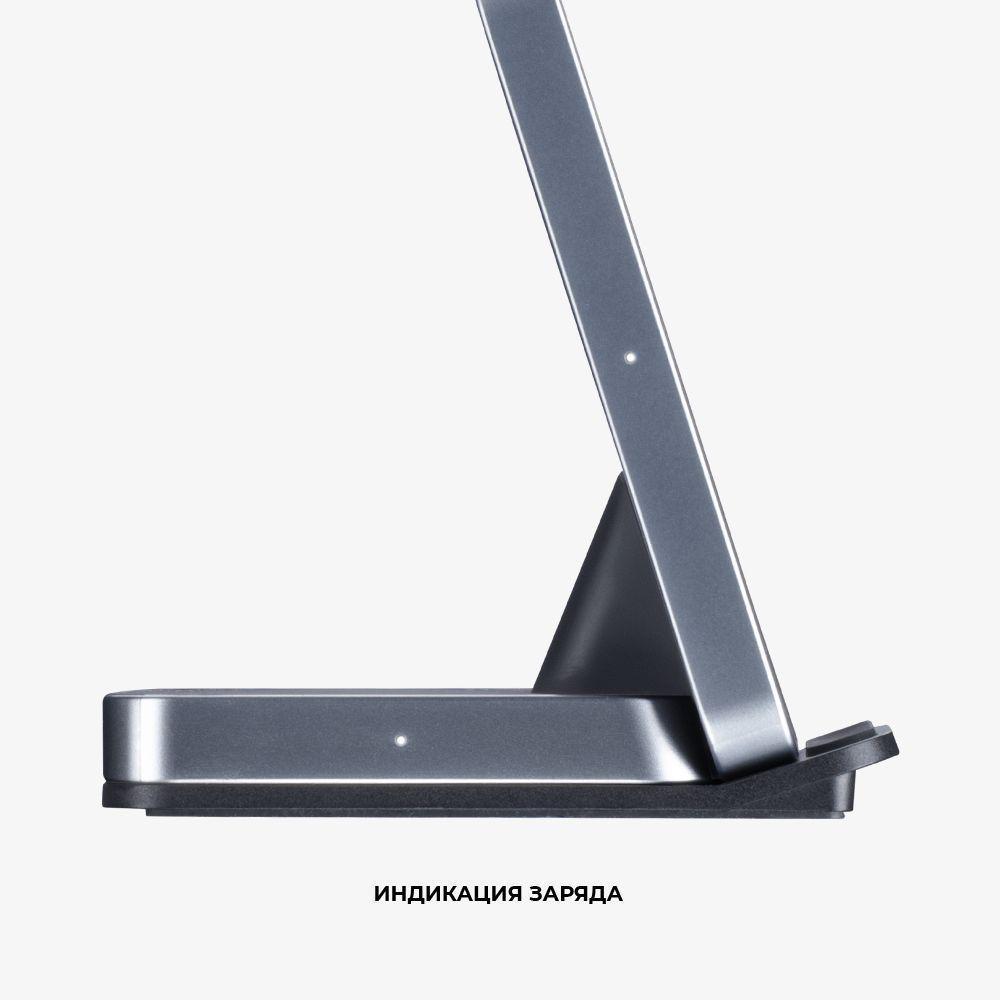фото Беспроводное зарядное устройство Deppa Charging Stand 2 в 1 (D-24027) для iPhone / AirPods 20W (черный)