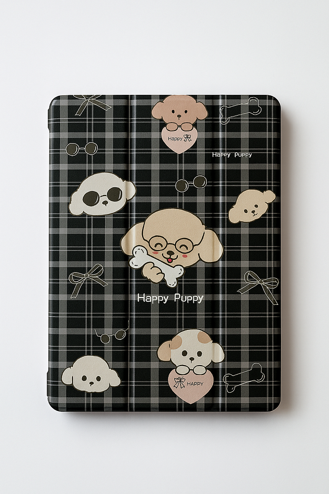 Чехол-книжка Mosbros Happy Puppy для Apple iPad 10 2022iPad 11 2025 полиуретан с подставкойотсек для стилуса черный 2100₽