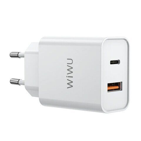 фото Сетевое зарядное устройство WIWU Quick 20W USB/Type-C + USB/Type-C 1m (Wi-U002) (белый)
