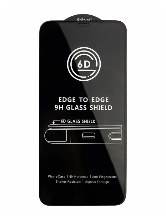фото Защитное стекло Tempered Glass для Apple iPhone 12/12 Pro цветное (черная рамка)