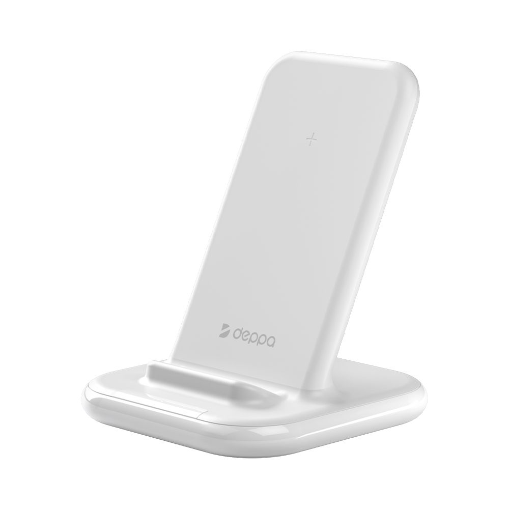 фото Беспроводное зарядное устройство Deppa (24020) для смартфонов Qi Fast Charger 15W USB/Type-C 1m (белый)