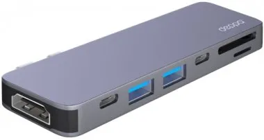 фото Адаптер Deppa USB-C для Apple MacBook Pro/Air 7 в 1 (73121) графит