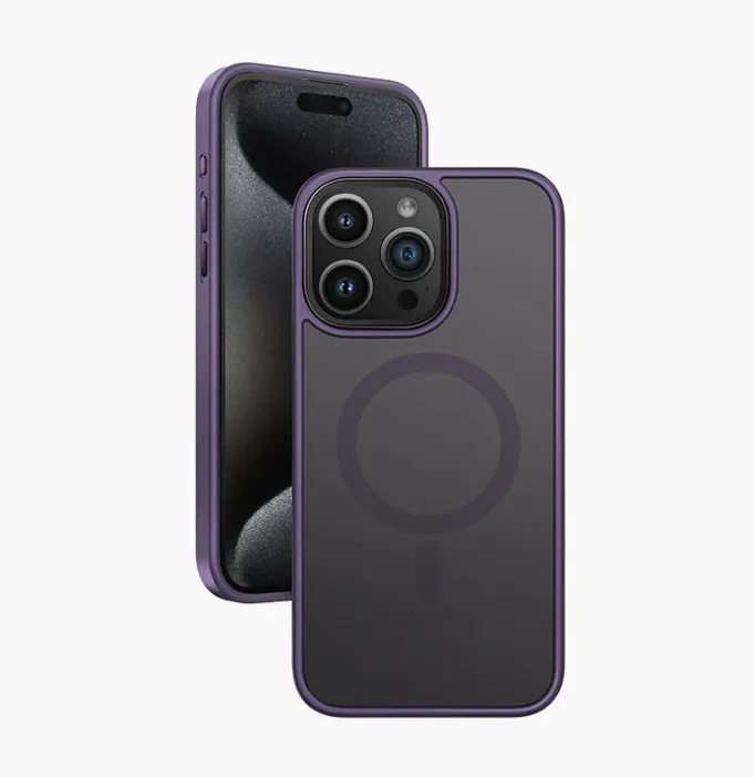 фото Чехол-накладка Keephone Magsafe Case для Apple iPhone 14 Pro Max пластиковый (фиолетовая рамка)