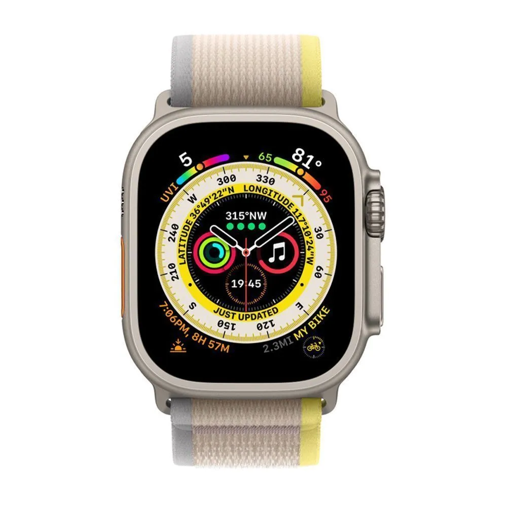 Apple Watch Ultra 49 mm (GPS+Cellular) Titanium Case Yellow/Beige Trail Loop (M/L) (MQFU3/MQFE3/MQF23)