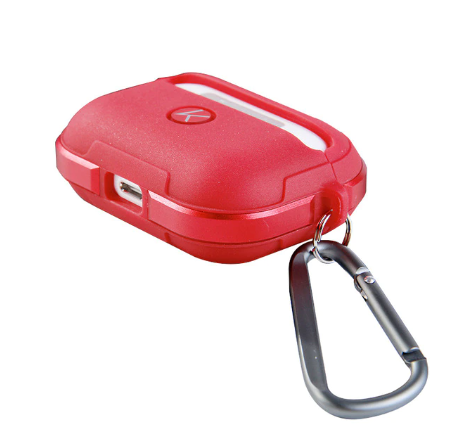 фото Чехол K-Doo Protective Case для AirPods 3 силиконовый с карабином (красный/красный бампер)