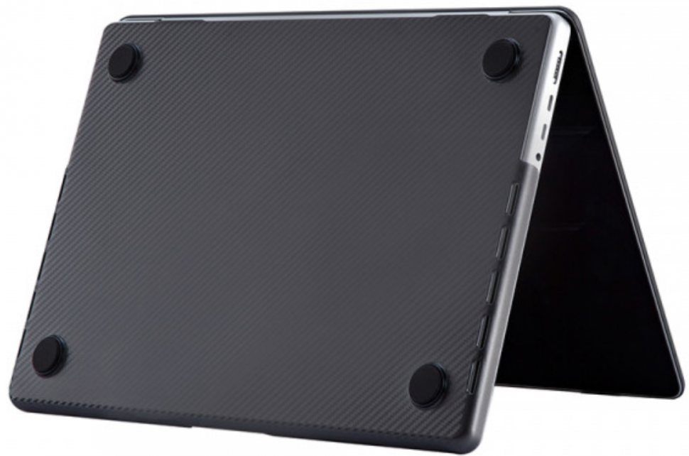 фото Чехол-накладка Kzdoo Air Carbon для Macbook Air 13.6" (2022) пластиковый (черный)