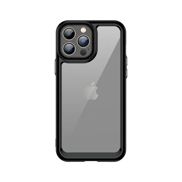 фото Чехол-накладка Comma Joy Elegant Anti-shock Case для iPhone 14 Pro пластик/силикон (прозрачно-черный)