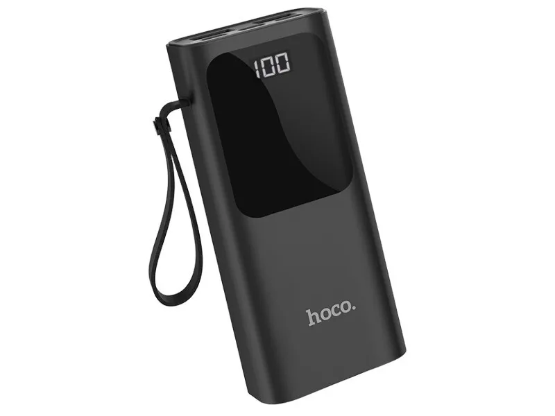 фото Внешний аккумулятор Hoco J41 Treasure 10000mAh 5V/2A (2xUSB) Micro USB/Type-C/Lightning (черный)