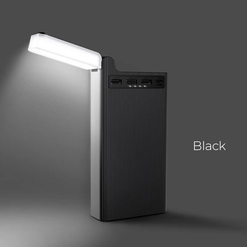 фото Универсальный внешний аккумулятор Hoco J62 Jove Table Lamp Power Bank 30000mAh 5V/2A индикатор, настольная лампа (черный)