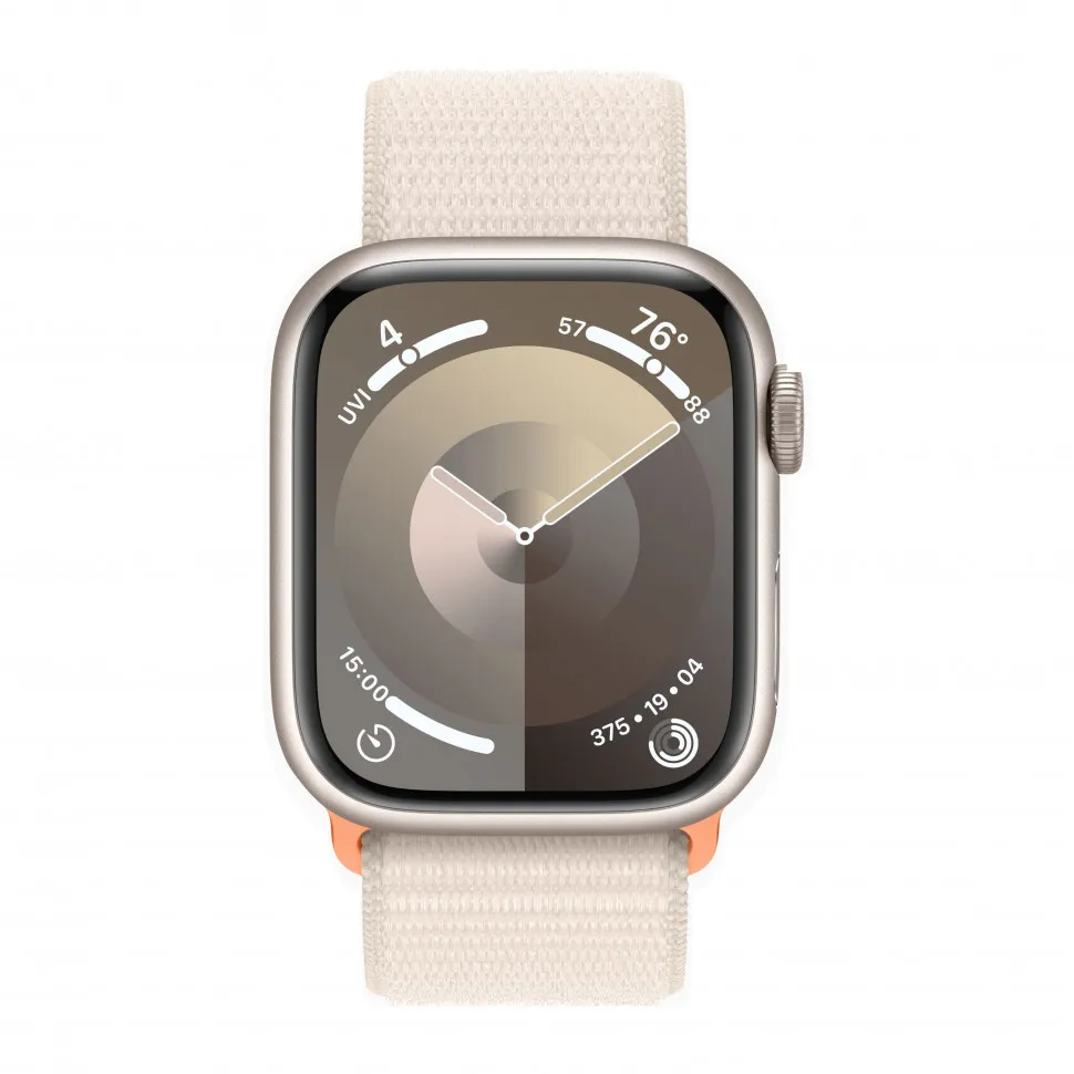 Apple Watch Series 9 41mm (GPS+Cellular) Starlight Aluminum Case with Starlight Sport Loop (MRHQ3)