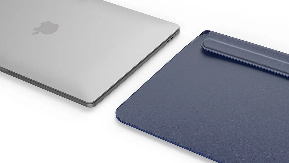 фото Чехол для ноутбука WIWU Skin New Pro II PU Leather Sleeve для Apple MacBook Pro 16.2 (2021) (синий)