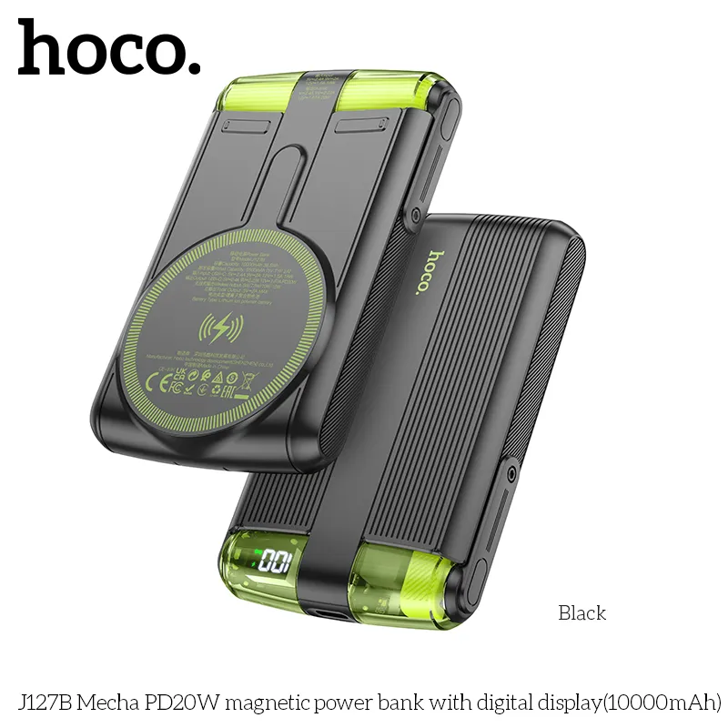 фото Внешний аккумулятор Hoco J127B Mecha MagSafe 10000mAh Type-C (черный)