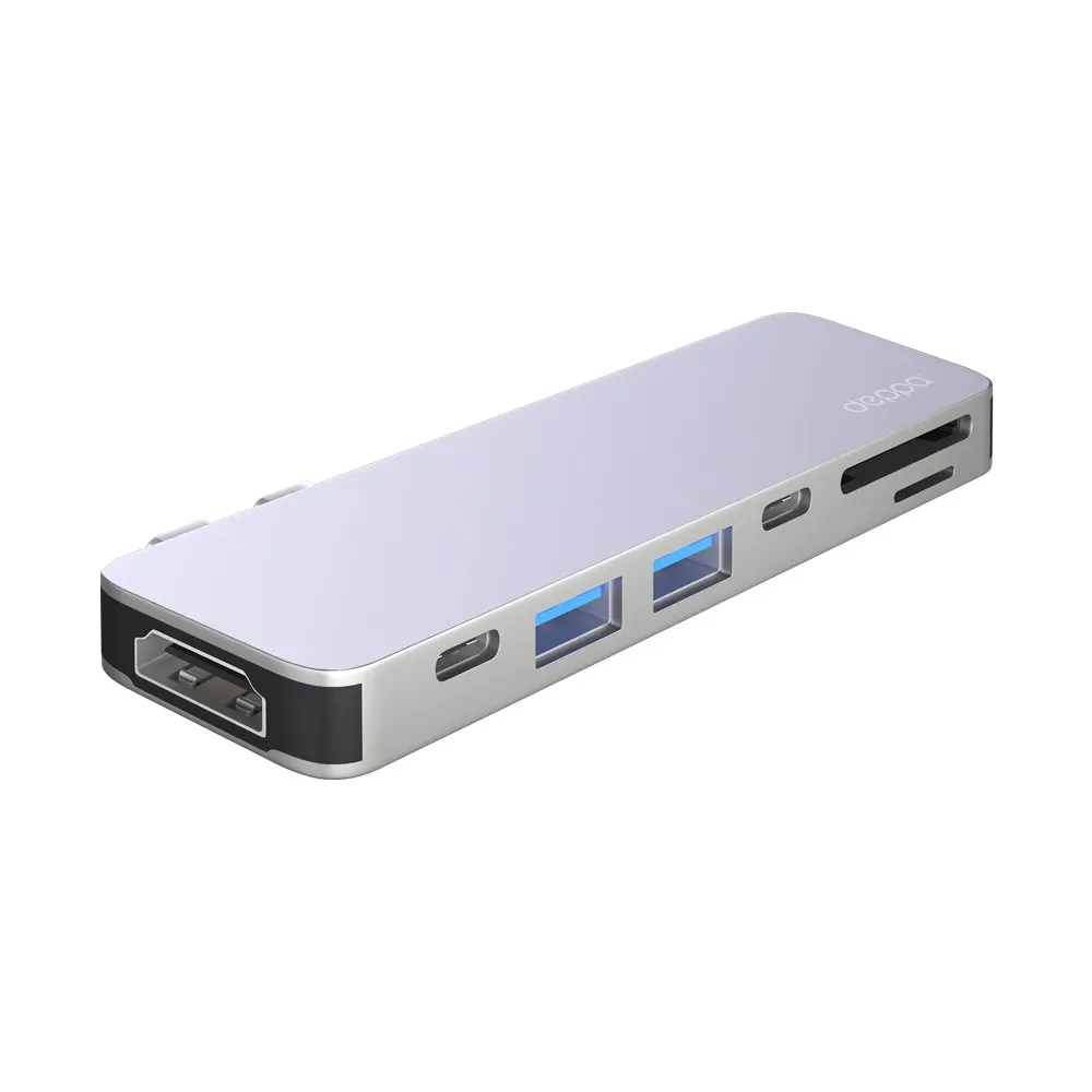 фото Адаптер Deppa USB-C для Apple MacBook Pro/Air 7 в 1 (73122) серебристый