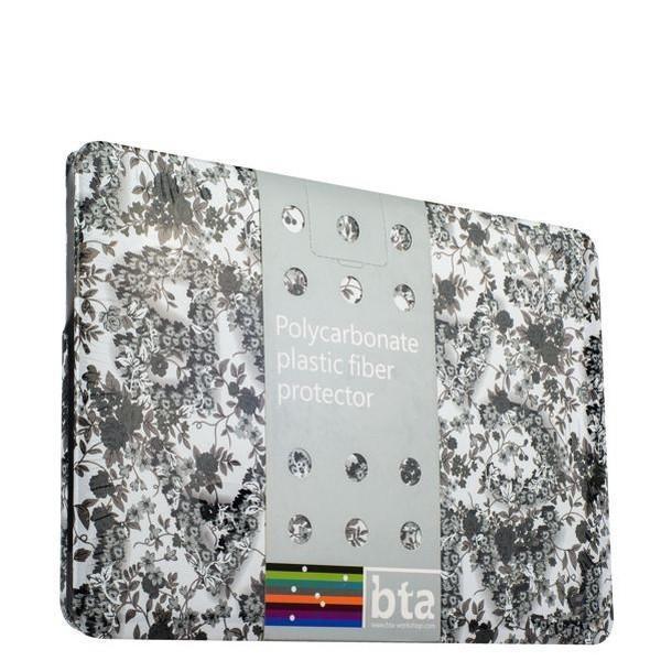 фото Чехол BTA-Workshop для Apple MacBook 12 пластик soft touch вид 3 цветы (черно-белый)