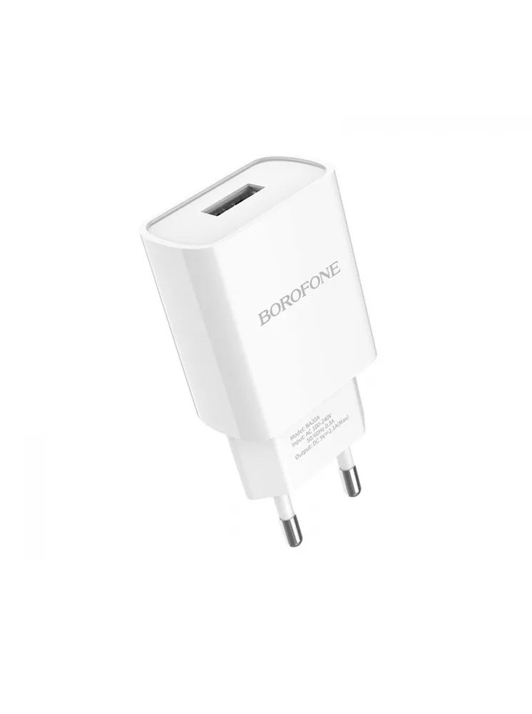 фото Сетевое зарядное устройство Borofone (A20A) 5W/2.1A USB (белый)