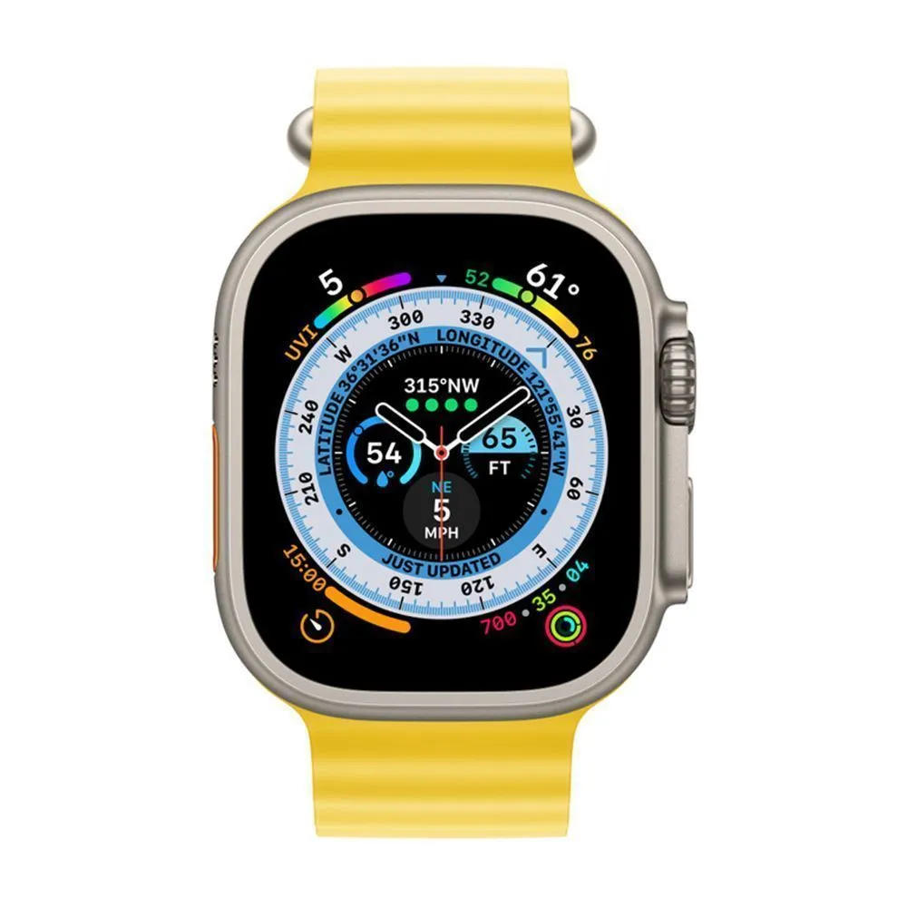 Apple Watch Ultra 49 mm (GPS+Cellular) Titanium Case Yellow Ocean Band (One Size) (MNHN3/MNH93/MNHG3)