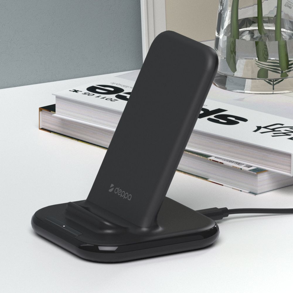 фото Беспроводное зарядное устройство Deppa (24019) для смартфонов Qi Fast Charger 15W Type-C/Type-C 1m (черный)