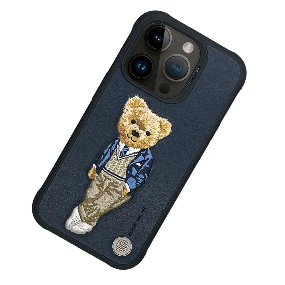 фото Чехол-накладка Zuck Bear London Classic Kapak - Westminster Ace для Apple iPhone 15 Pro Max искусcтвенная кожа (синий)