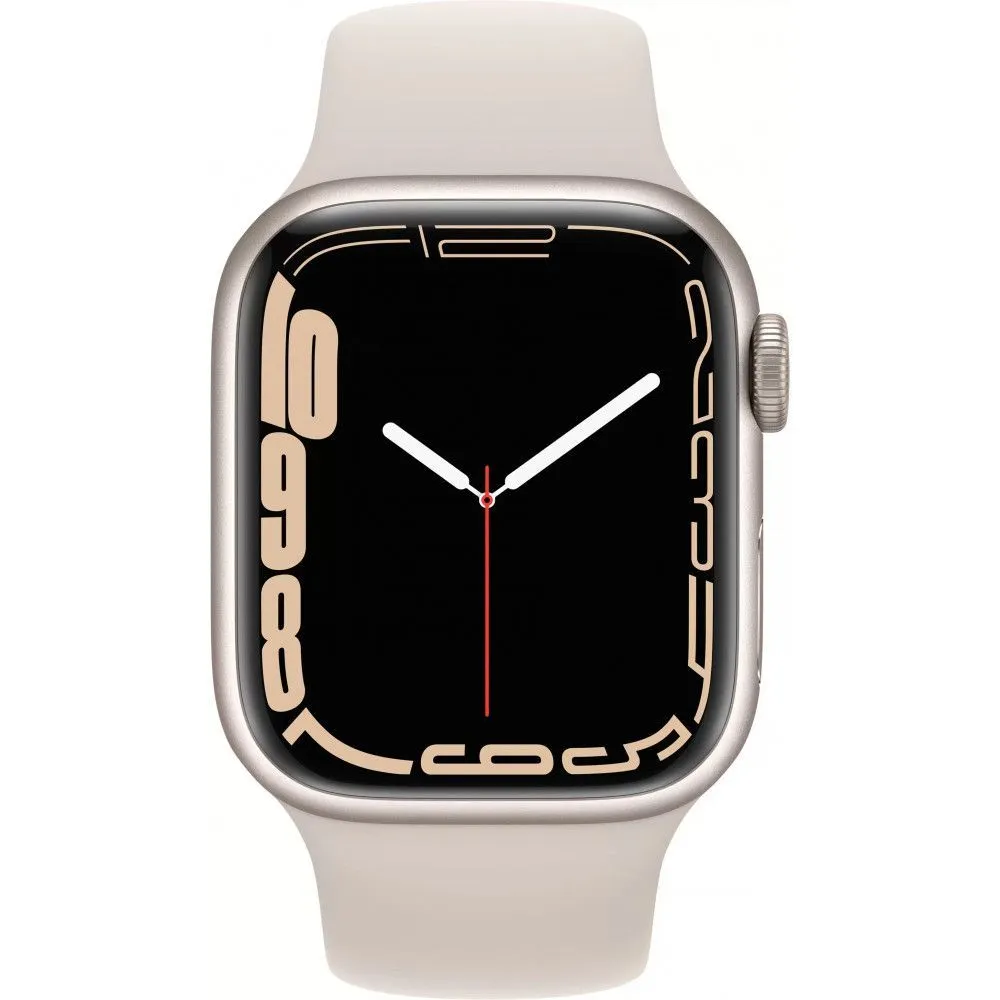Apple Watch Series 7 45mm (GPS) Starlight Aluminum Case with Starlight Sport Band (MKN63) б/у