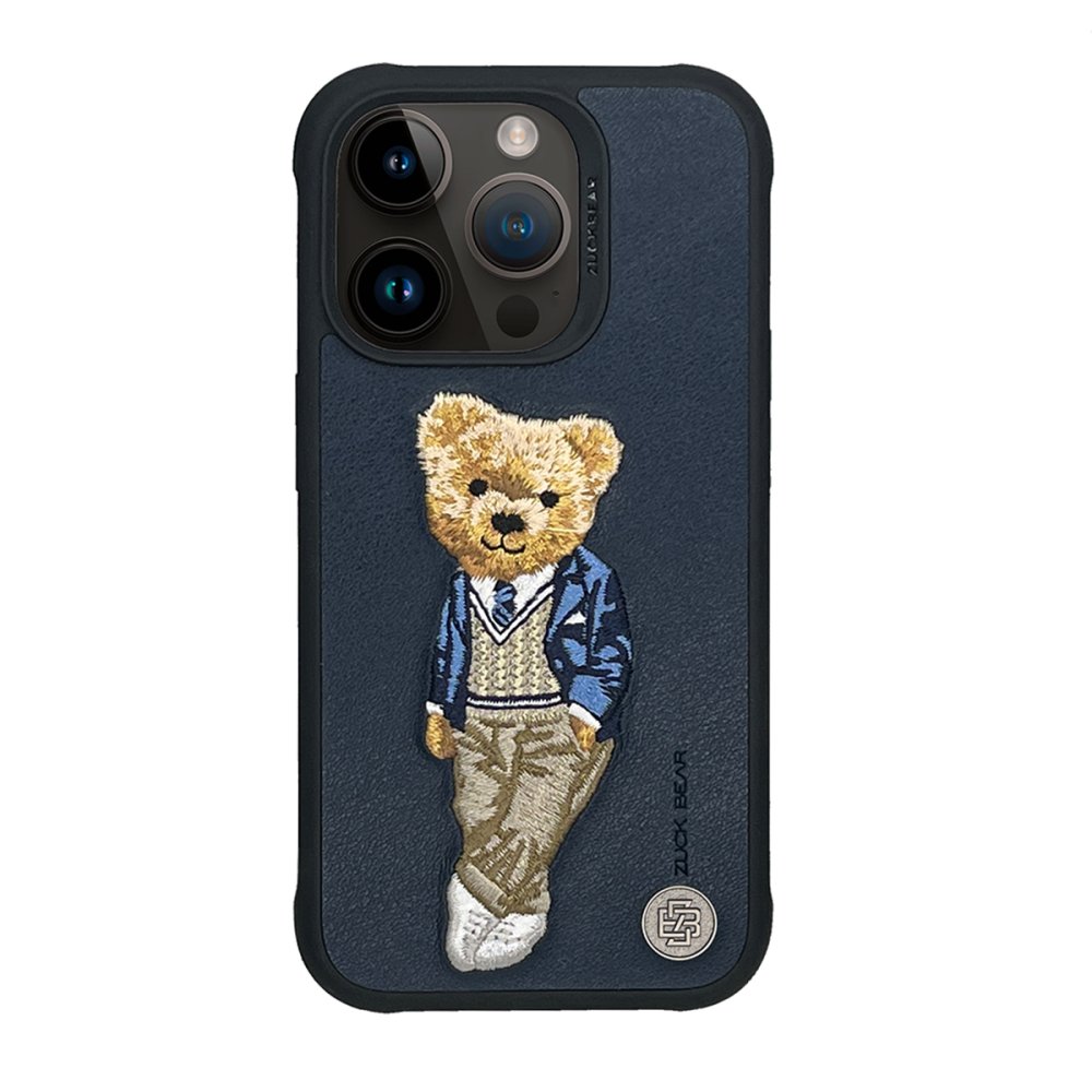 фото Чехол-накладка Zuck Bear London Classic Kapak - Westminster Ace для Apple iPhone 15 Pro Max искусcтвенная кожа (синий)