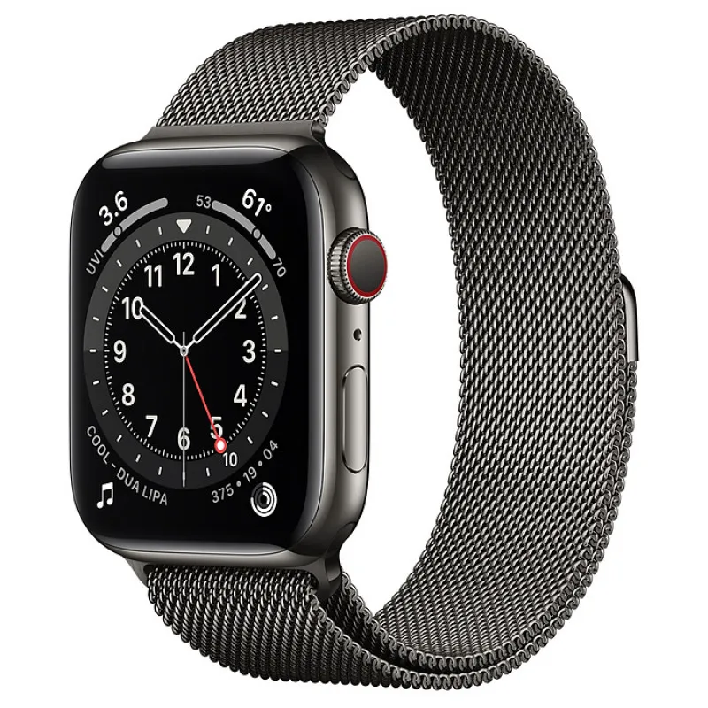 Apple Watch Series 6 44mm (GPS + Cellular) Graphite Stainless Steel Case with Graphite Stainless Steel Milanese Loop (M09J3) б/у